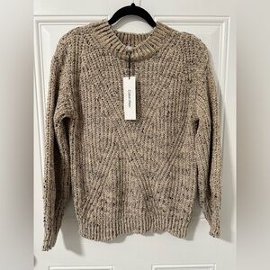 Calvin Klein NWT Chenille Knit Crewneck Sweater XS Beige Textured Cozy